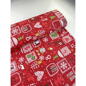 Piros Adventi Naptár pamutvászon