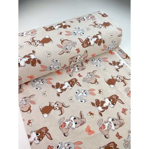 Beige Nyuszi pamutvászon