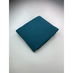 Petrol darázsszövet nagy négyzet mintával